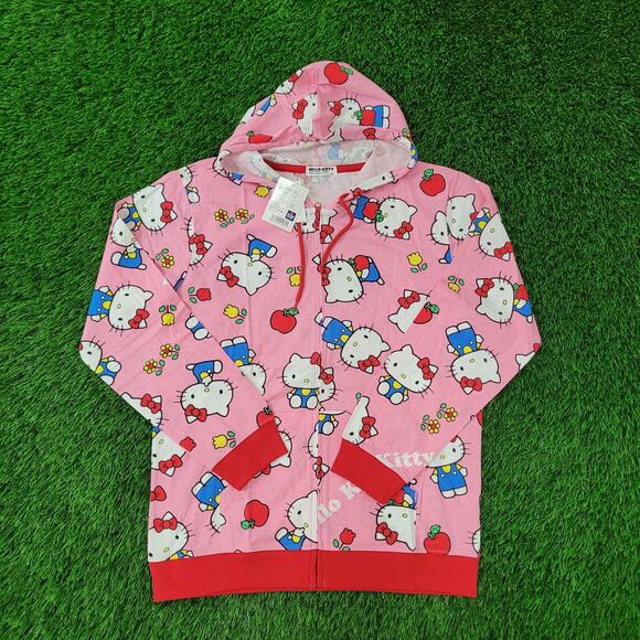 Hello-Kitty Sanrio AOP Hoodie Womens XL 21x27 Pink TV-Series - Picture 1 of 15
